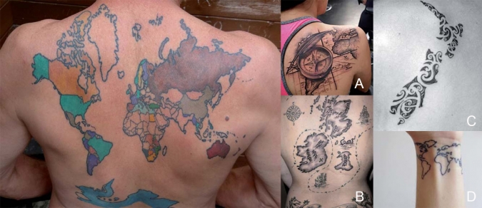 worldmap tattoo