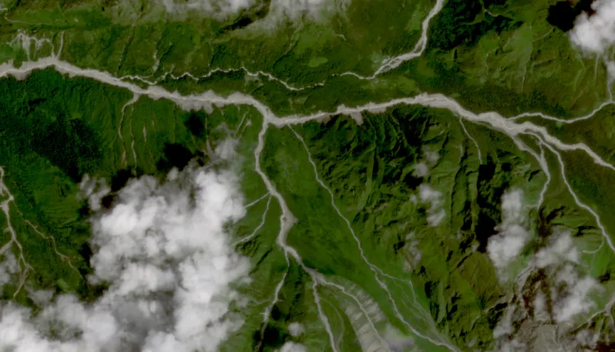 Overstroomd gebied Nepal