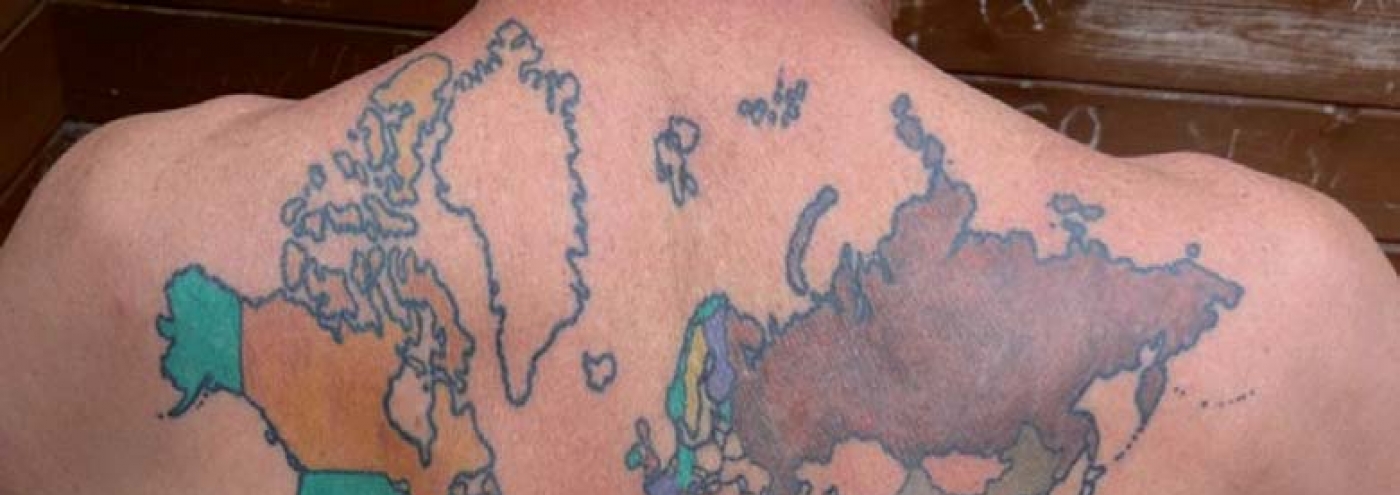 worldmap tattoo