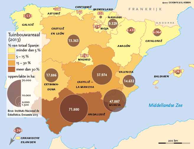 tuinbouwareaal Spanje