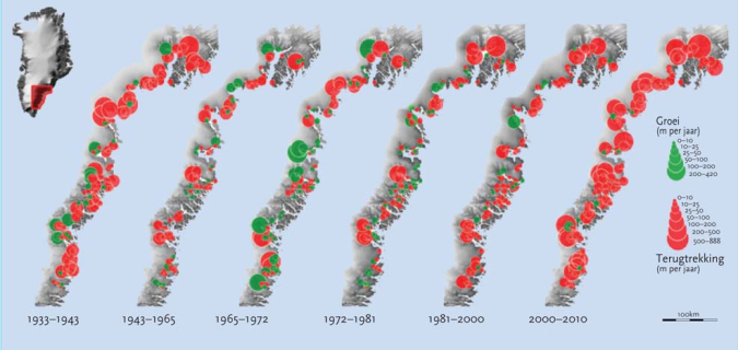 Groenland gletsjers groei
